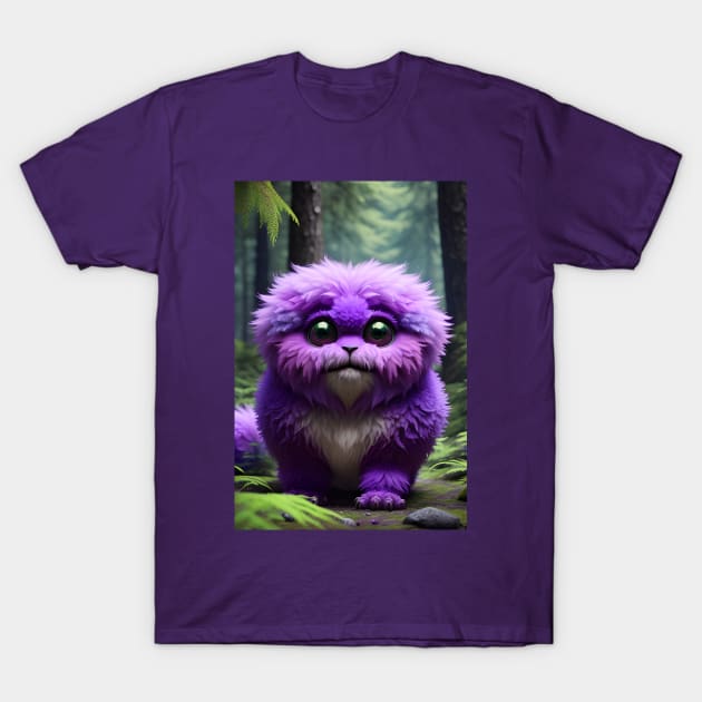 Cute Fluffy Monster 004 T-Shirt by PurplePeacock